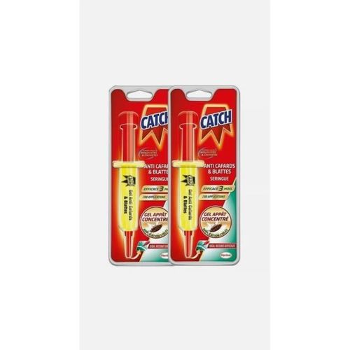 CATCH - Gel insecticide anti cafards et blattes, seringue 10 Gr (Lot de 2 seringues)