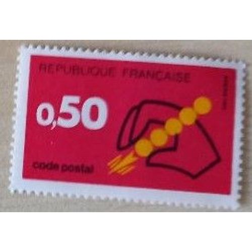 Timbre Neuf Code Postal Rouge. 0,50f.