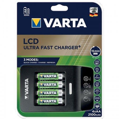 Chargeur ultra-rapide - adapté pour AA et AAA - écran LCD VARTA