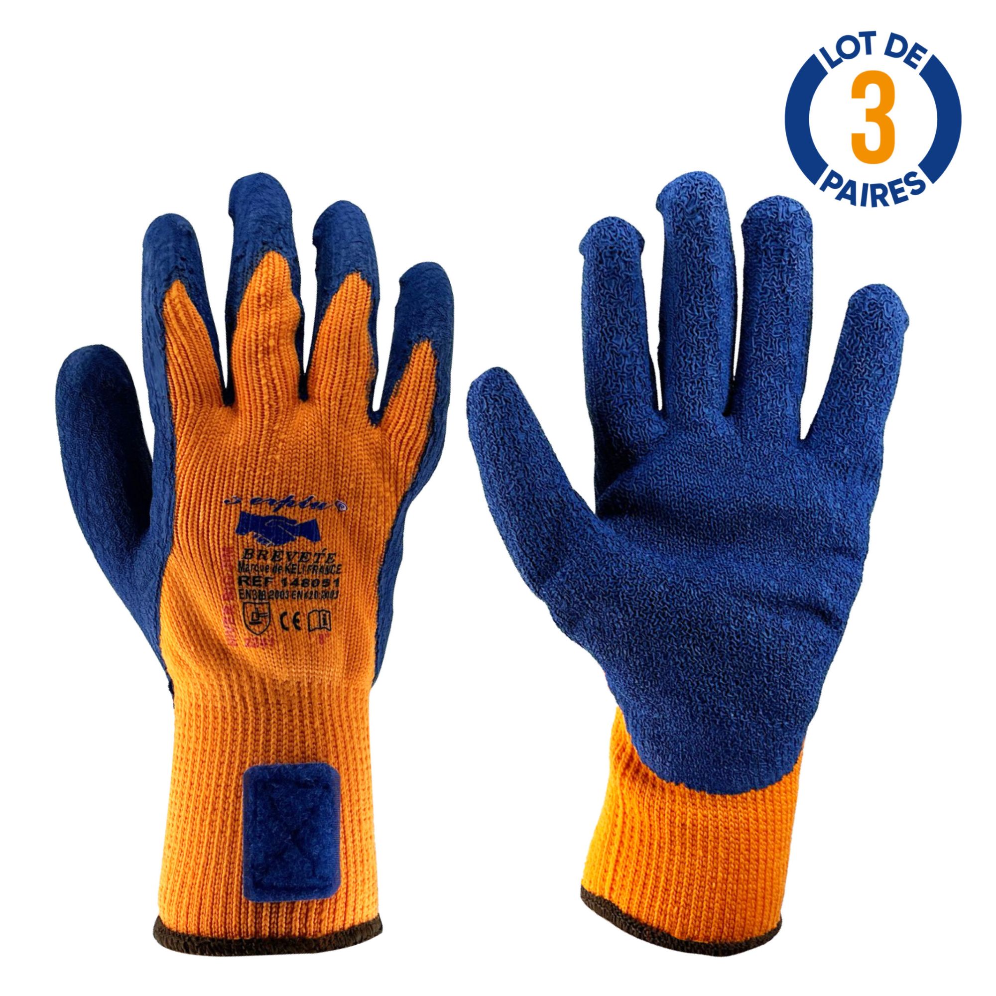 KELI - Lot 3 Gants de Travail Hiver Big Jim T10