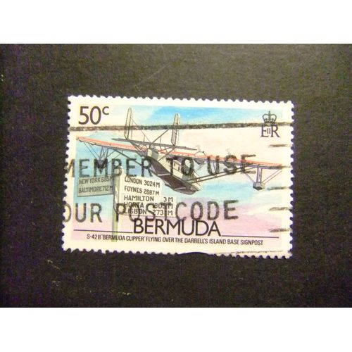 50 Bermudes 1987 / Avion ” S 42 B Bermuda Clipper ” En Vol / Yvert 514 Fu