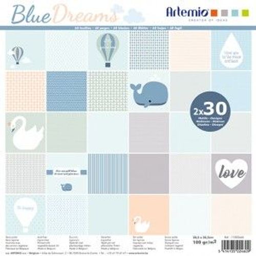 Bloc 30x2 Feuilles Blue Dreams 30x30 Cm