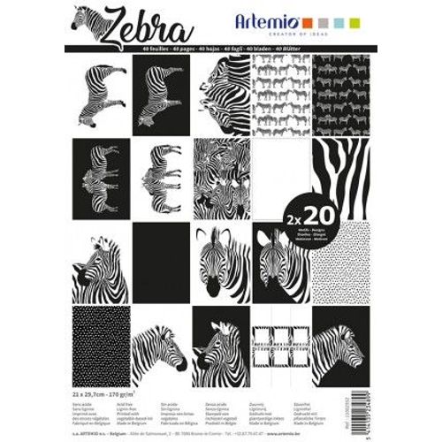Bloc 20x2 Feuilles Zebra A4