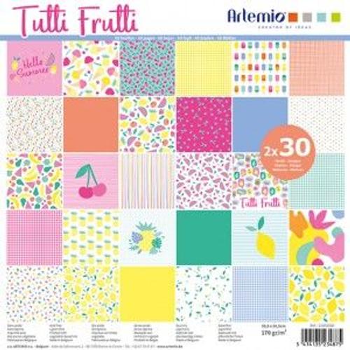 Bloc 30x2 Feuilles Tutti Frutti 30x30 Cm