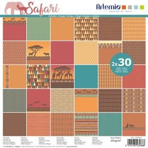 Bloc 30x2 Feuilles Safari 30x30 Cm