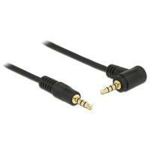 Delock - Câble pour casque micro - mini jack 4 pôles mâle pour mini jack 4 pôles mâle incliné - 1 m - noir