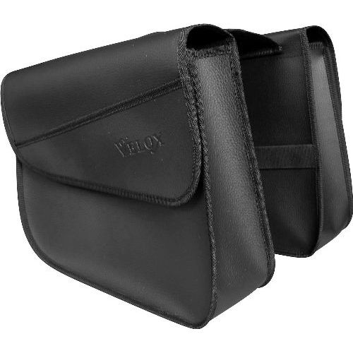 Paire Sacoches Sur Porte Bagage Simili Cuir Noir