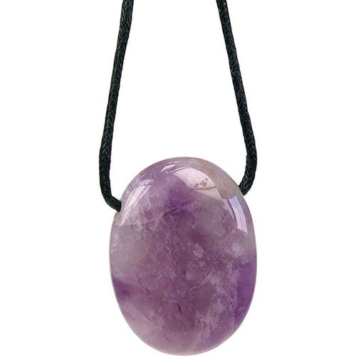 Pendentif Améthyste Pierre Ovale Percée