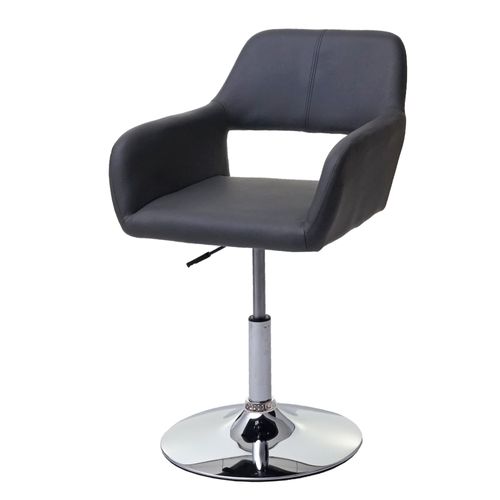 Chaise De Salle À Manger Hwc-A50 Iii, Style Rétro Années 50, Similicuir   Gris, Pied En Métal Aspect Chromé