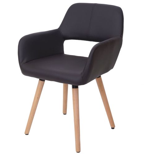 Chaise De Salle À Manger Hwc-A50 Ii, Fauteuil, Design Rétro Des Années 50   Similicuir, Marron