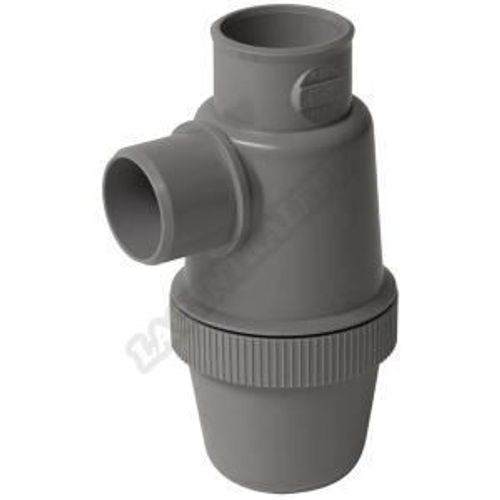 Siphon de lavabo à coller gris avec entrée vertica