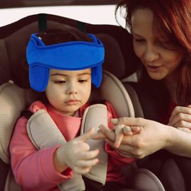 Bébé Support De Tête De Voiture Siège De Sécurité Pour Enfant Cale Tête Réglable Appuie Tête Voiture Doux Confortable Oreiller Bleu