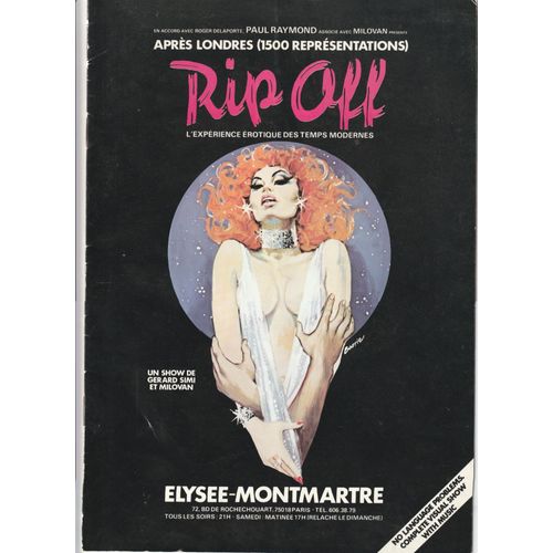 Tres Rare Programme Années 70 Revue Sexe Nu Intégral Rop Off L'expérience Érotique Des Temps Modernes Elysee Montmartre Hairy Pussy