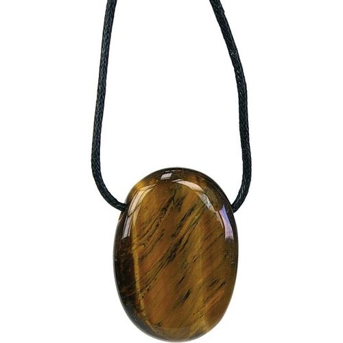 Pendentif Oeil De Tigre Pierre Ovale Percée