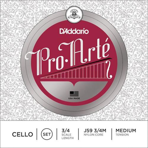 D'addario J59 3/4m - Jeu De Cordes Violoncelle Pro-Arte, Manche 3/4, Medium