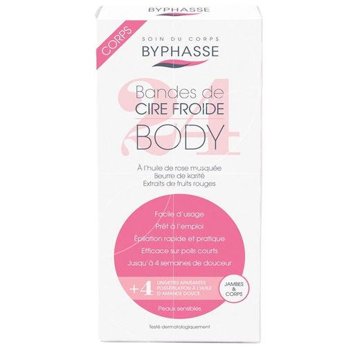 Byphasse - 24 Bandes De Cire Froide Jambes Et Corps Peaux Sensibles 