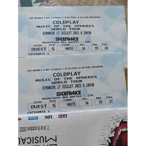 Billet Coldplay neuf et occasion Achat pas cher Rakuten