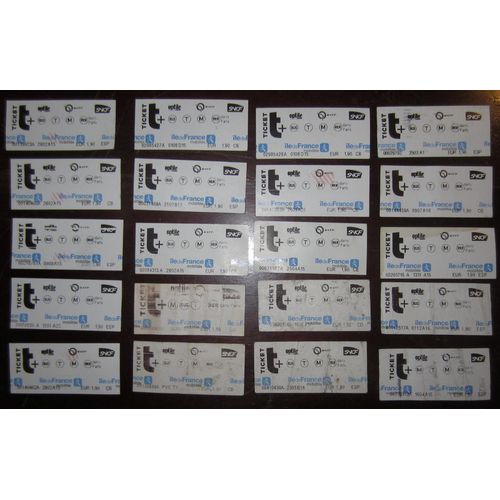 20 Tickets Métro T+ Ratp Sncf Ile De France Mobilité Compostés