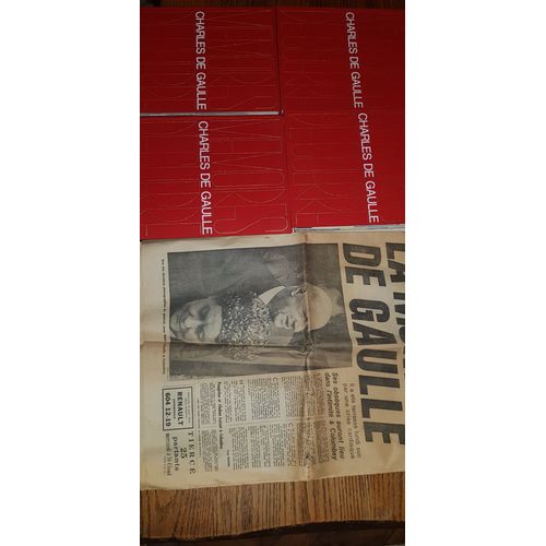 Lot De 4 Tomes Reliés "En Ce Temps Là" Charles De Gaulle Mémoires De Guerre/ Bon État + Le Journal De Sa Mort En 1970