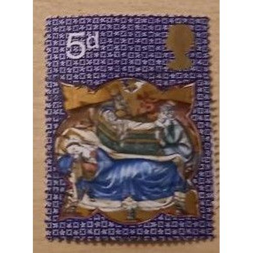Timbre Neuf De Grande-Bretagne N°603 Y&t 5 D Or Et Polychrome Noël Enluminures Du Psautier De L'isle L'enfant Jésus Dans La Crèche