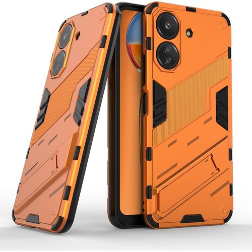 Coque Pour Xiaomi Redmi 13c, Housse De Protection Double Armure Mixte Tpu + Pc, Support Invisible, Fort Et Robuste, Antichoc, Housse Pour Xiaomi Redmi 13c.(Orange)