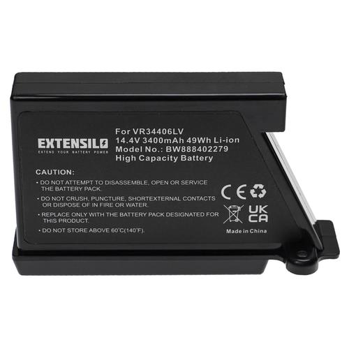 EXTENSILO Batterie compatible avec LG Hom-Bot VR1012W, VR1013RG, VR1013WS, VR1015V aspirateur, robot électroménager (3400mAh, 14,4V, Li-ion)