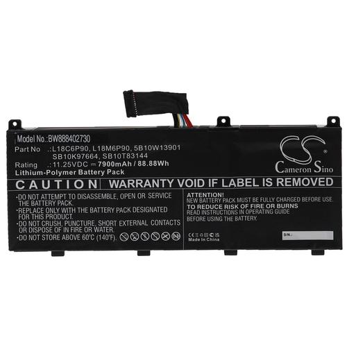 Vhbw Batterie Compatible Avec Lenovo Thinkpad P53 20qn0006cxl, 20qn0006fr, 20qn0007ms, 20qn0007mx Ordinateur Portable (7900mah, 11,25v, Li-Polymère)