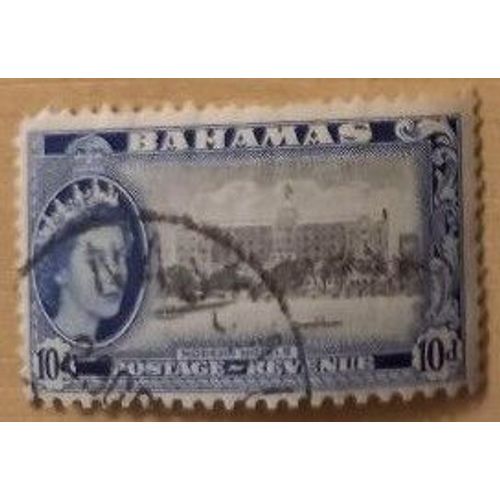 Timbre Oblitéré, Bahamas, Postage Revenue, Modern Hotels 10d