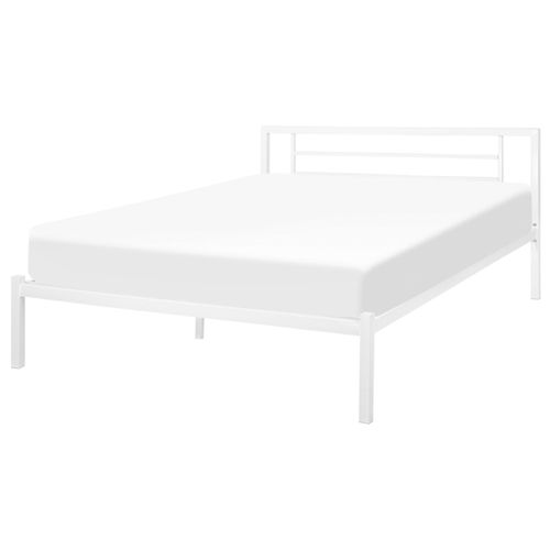Lit Double En Métal Blanc 140 X 200 Cm Cusset