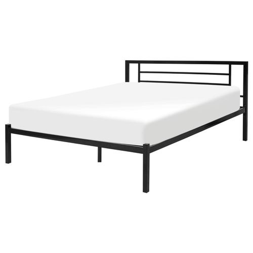 Lit Double En Métal Noir 140 X 200 Cm Cusset