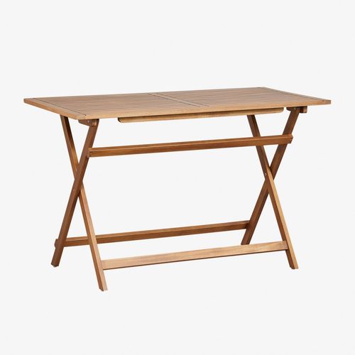 Table De Jardin Pliante Rectangulaire En Bois D'acacia (120x60 Cm) Delawer Brun Acacia