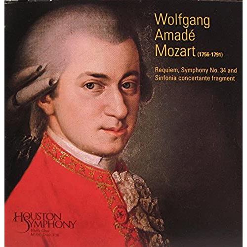 Wolfgang Amade' Mozart, Requiem/Symphony No.34/Sinfonia Concertante Fragment, Houston Symphony/Hans Graf