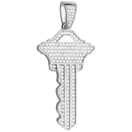 Premium Bling - 925 Argent Sterling Clé Pendentif