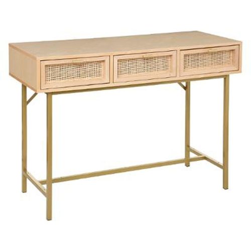 Console 3 Tiroirs Cannage "Rayo" 110cm Naturel