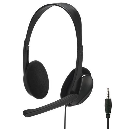 CASQUE AVEC MICRO bureau pour PC stéréo, noir télétravail