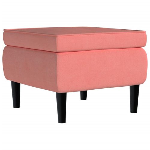 Vidaxl Tabouret Avec Pieds En Bois Rose Velours