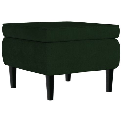 Vidaxl Tabouret Avec Pieds En Bois Vert Foncé Velours