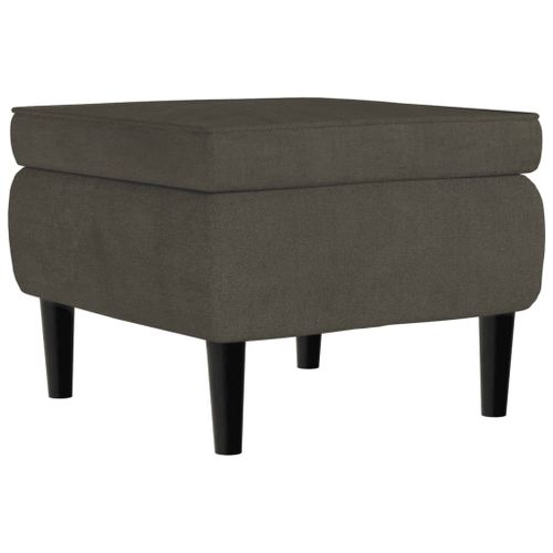 Vidaxl Tabouret Avec Pieds En Bois Gris Foncé Velours