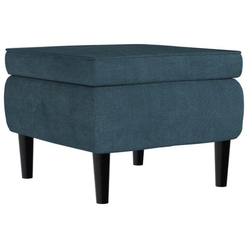 Vidaxl Tabouret Avec Pieds En Bois Bleu Velours