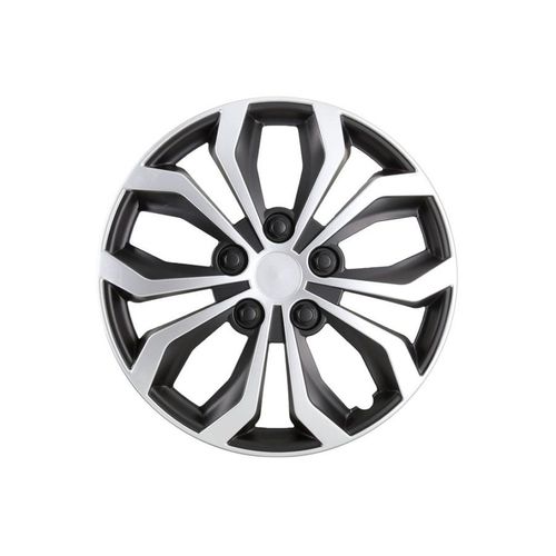 4 Enjoliveurs Gris/Noir Mat Norauto Coq 15 Pouces