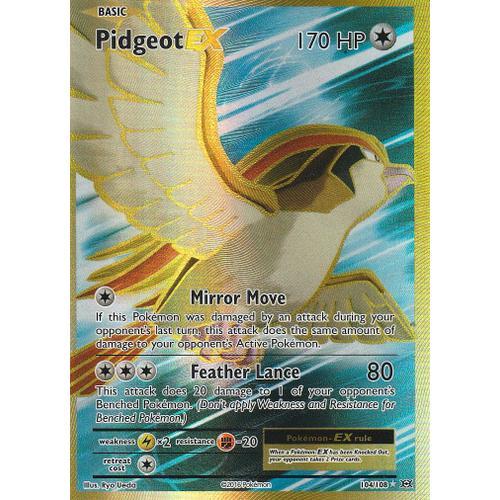 Carte Pokemon - Pidgeot Ex - (Roucarnage Ex) - 104-108 - Ultra Rare Full Art - Xy12 Évolutions - Version Anglaise -