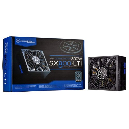 SilverStone SFX Series SX800-LTI - Alimentation électrique (interne) - SFX12V/SFX-L12V - 80 PLUS Titanium - CA 90-264 V - 800 Watt - PFC active - noir
