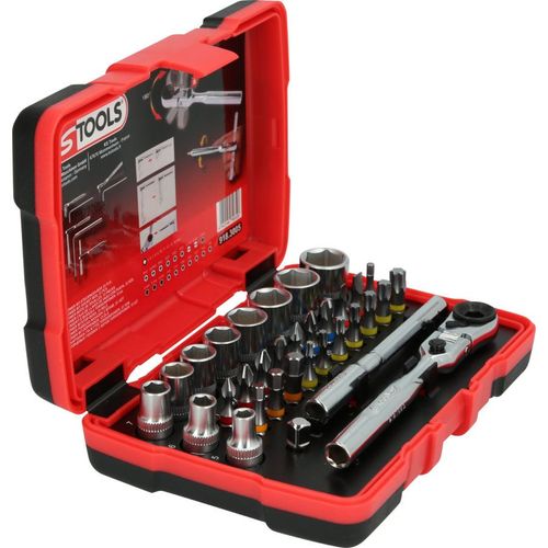 Coffret D'embouts De Vissage Et Douilles 918.3005 Carré 1/4 Ks Tools 33 Pièces"