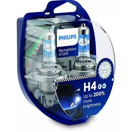 2 Ampoules Philips H4 Racing Vision Gt200 12v 60/55w