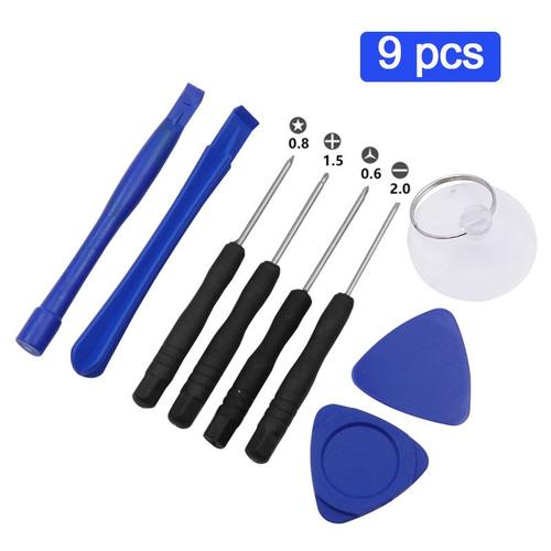 9Pcs Kit d'outils de réparation de téléphone universel, lames de démontage outil d'ouverture à levier pied de biche en métal Kit de démontage téléphone spatule ensemble d'outils à main ""Nipseyteko""