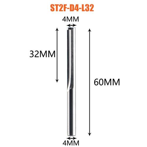 ST2F-D4.0-L32 Dreanique  Tige 2 flûte carbure de tungstène avec fraise en bout CNC, accessoire de gravure de 3.175mm 4mm 6mm 8mm avec fente droite ""Nipseyteko""