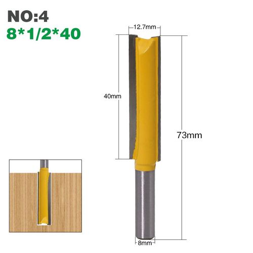 NO4 Mèche de nettoyage à tige longue de 8mm, 1 pièce, pour le travail du bois ""Nipseyteko""