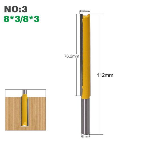 NO3 Mèche de nettoyage à tige longue de 8mm, 1 pièce, pour le travail du bois ""Nipseyteko""