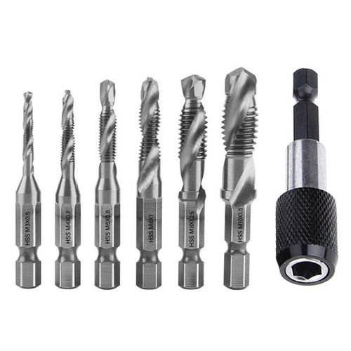 Vert émeraude Foret à taraud métrique, 6 pièces, tige hexagonale plaquée titane, HSS, filetage de vis, composé de Machine M3 M4 M5 M6 M8 M10, outils à main ""Nipseyteko""