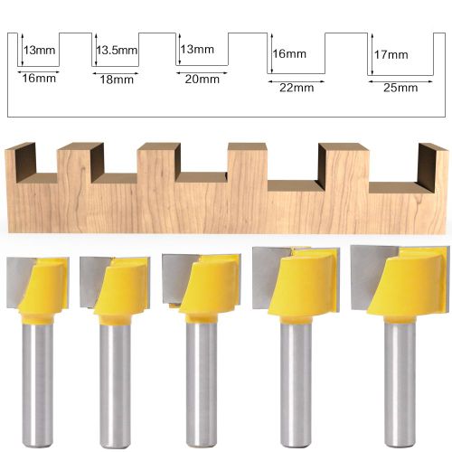 5PCS Mèche de défonceuse en carbure massif, outils pour le bois, 8mm, outils de fraisage CNC pour le bois, 1 pièce ""Nipseyteko""